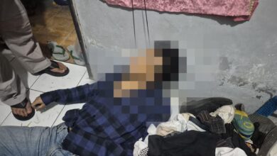 Jasad korban pada saat pertama kali ditemukan tewas