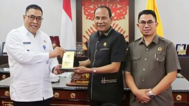 Ketua DPRD Kalteng, Arton S Dohong dan Wakil Ketua III DPRD Kalteng Junaidi saat menerima kunjungan Kepala BNNP Kalteng, Kombes Pol Mada Roostanto.