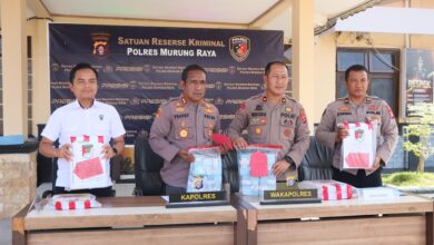 Konferensi Pers Polres Murung Raya ketika menggelar konferensi pers