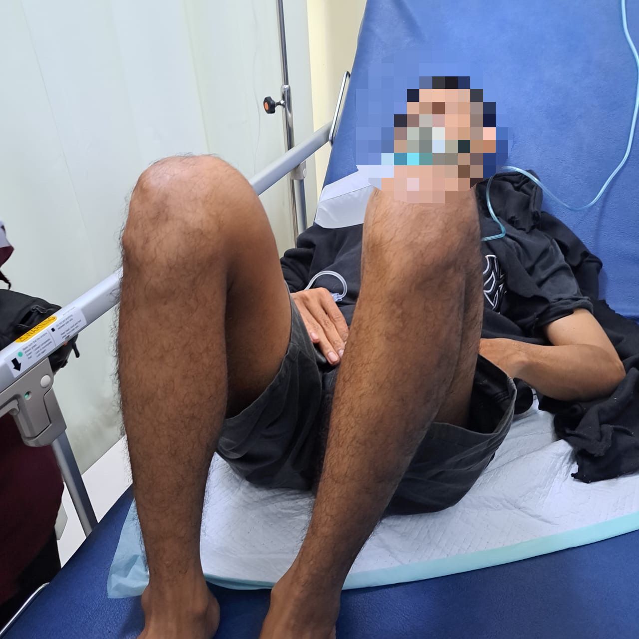 Korban ketika mendapatkan perawatan medis di Rumah Sakit Betang Pambelum