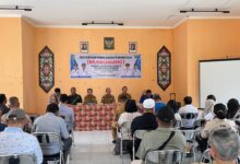 Lurah Langkai Muhamad Abidin, saat menyampaikan sambutan pada Musrembang Tahun 2026,di Aula Kelurahan Langkai