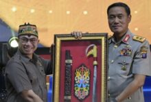 Wakil Ketua DPRD Kalteng, Junaidi, saat menghadiri acara kenal pamit Wakapolda Kalteng di Gedung Graha Bhayangkara Polda Kalteng