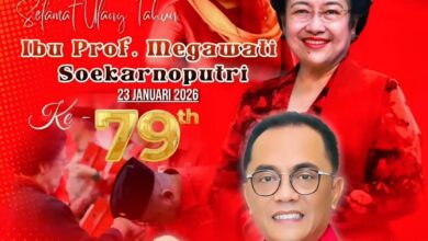 Ucapan selamat Ulang Tahun ke-79 dari Anggota Komisi XII DPR RI, Fraksi PDI P, Sigit K Yunianto untuk Ketum PDI P, Ibu Prof. Dr. (H.C.) Megawati Soekarnoputri