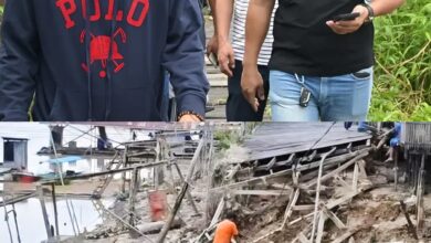 Lurah Langkai, Muhamad Abidin saat meninjau lokasi ablasi jalan jembatan Flamboyan Bawah