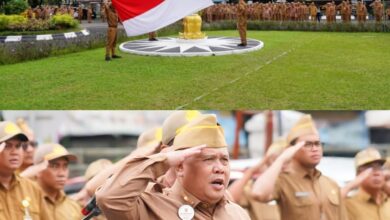 Suasana upacara bendera di lingkungan Dinas PUPR Kalteng