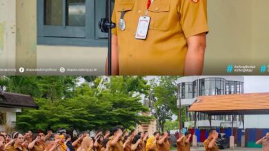 Suasana apel rutin di Dispora Kalteng