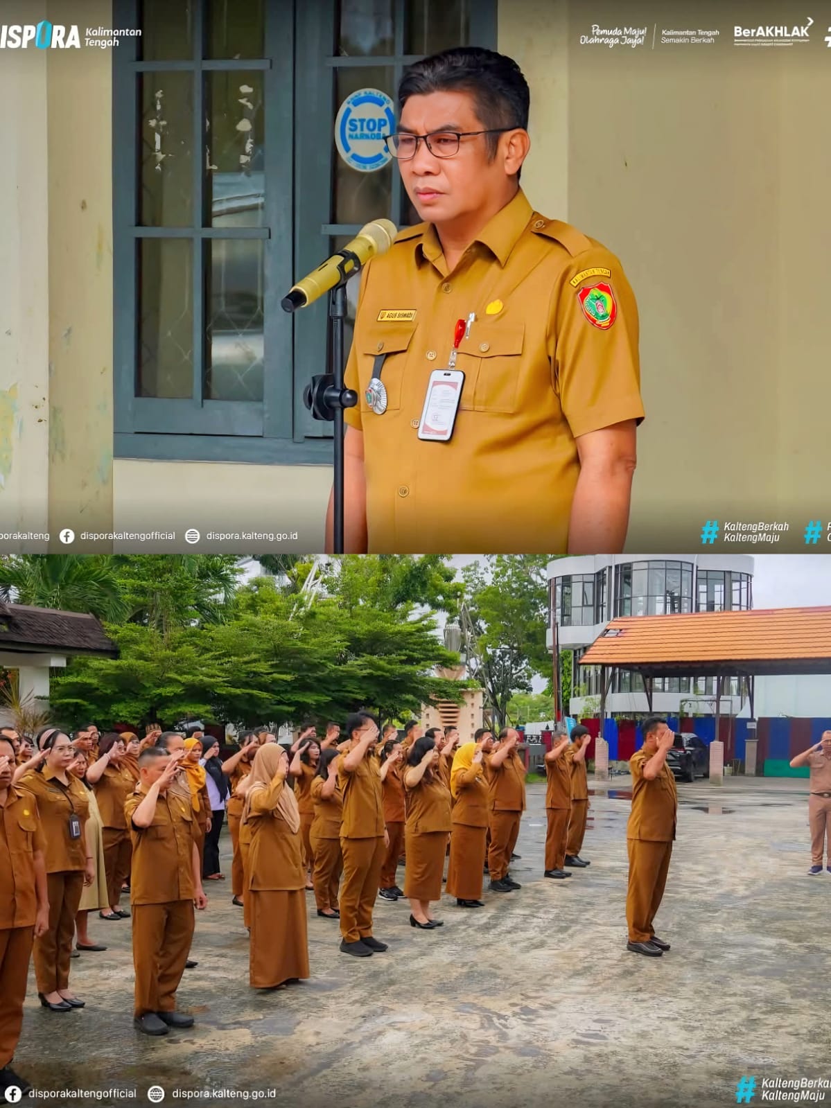 Suasana apel rutin di Dispora Kalteng