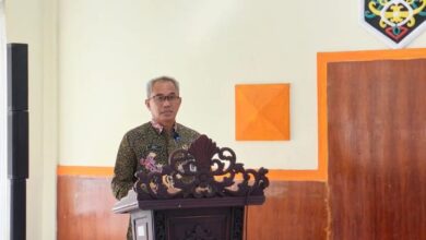 Sekda Kota Palangka Raya, Arbert Tombak saat menyampaikan sambutan dalam kegiatan Musrenbang