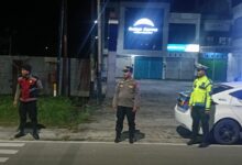 Personel Polresta Palangka Raya ketika melakukan patroli rutin antisipasi balapan liar