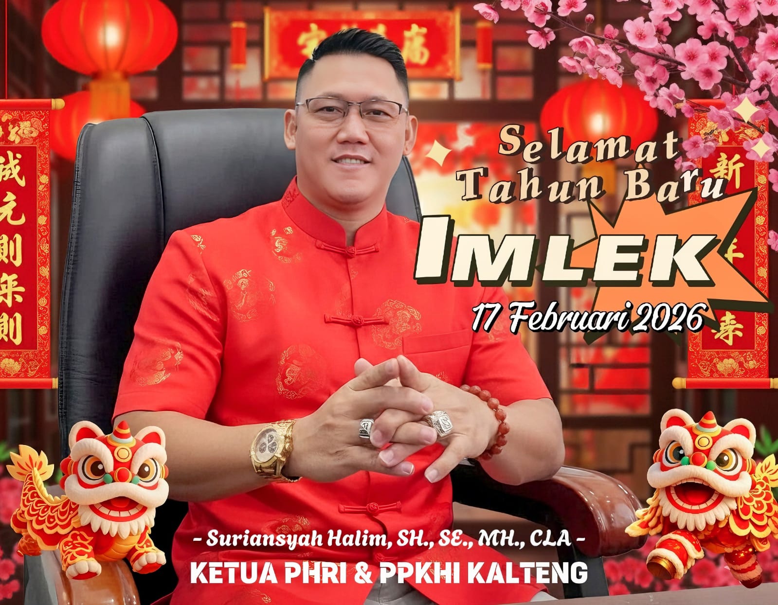 Ketua PHRI dan PPKHI Kalteng, Suriansyah Halim, SH., SE., MH., CLA