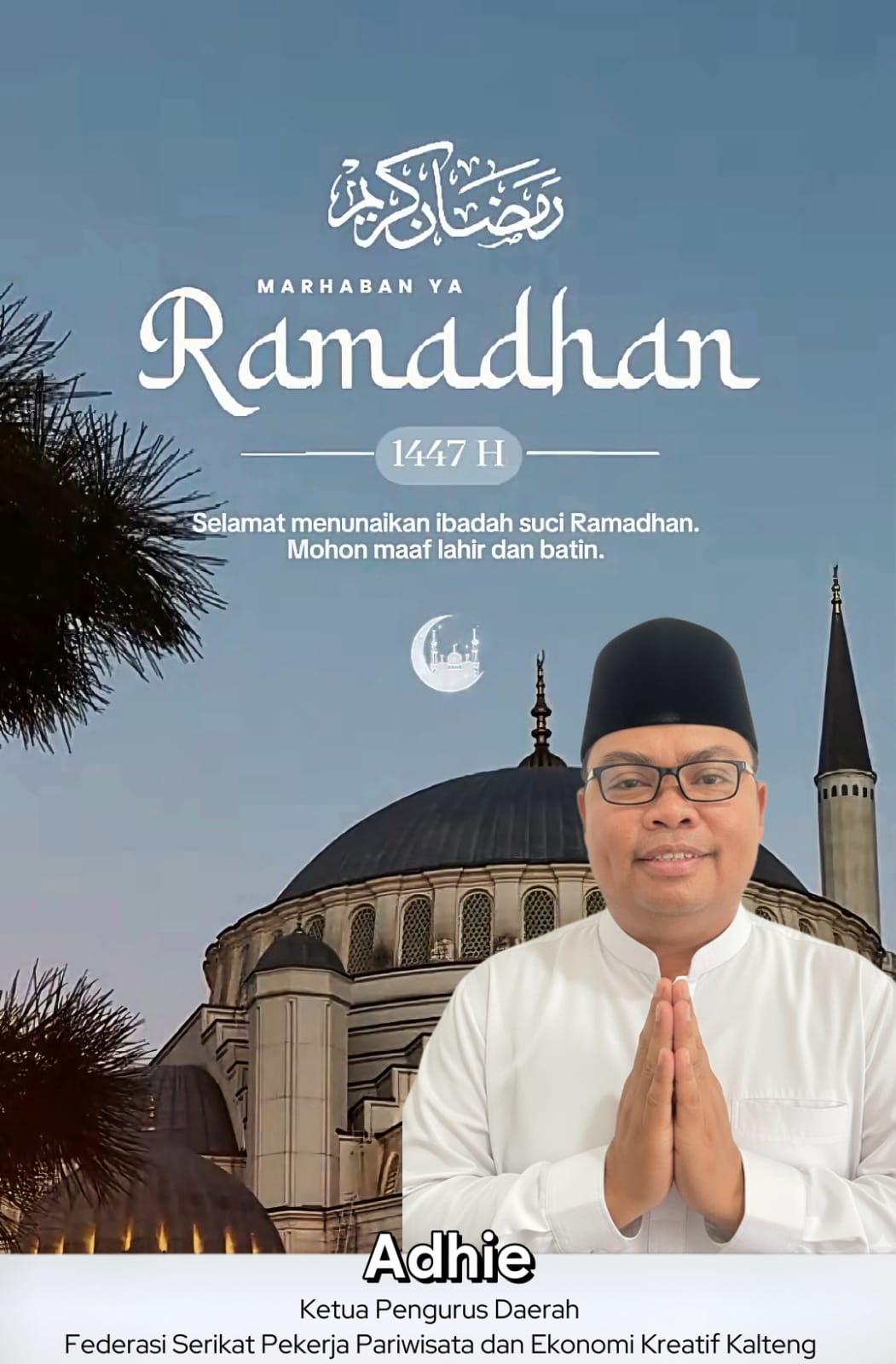 Ketua Pengurus Daerah Federasi Serikat Pekerja Pariwisata dan Ekonomi Kreatif Kalimantan Tengah, Adhie