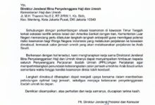 Surat permohonan penundaan keberangkatan jemaah umrah untuk sementara waktu