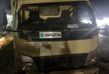 Unit mobil truk yang mengalami kecelakaan di wilayah Kecamatan Rakumpit