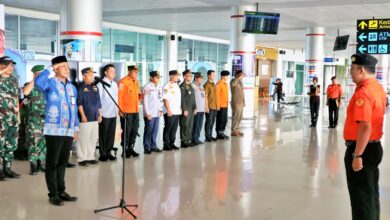 Apel Pembukaan Posko Monitoring Angkutan Udara di Bandara Tjilik Riwut Palangka Raya.