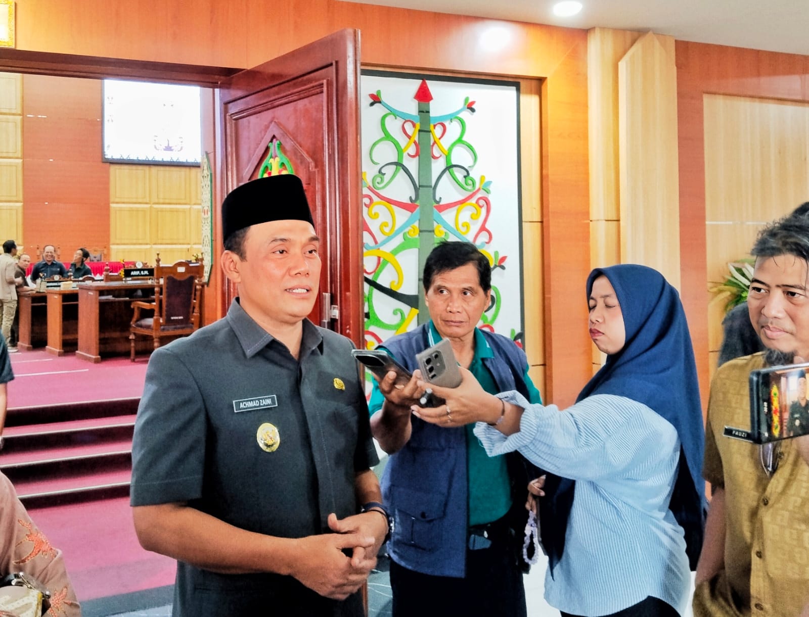 Wakil Wali Kota Palangka Raya H. Achmad Zaini, saat di temui awak media