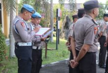 Sipropam Polresta Palangka Raya ketika melakukan waspers saat apel satuan fungsi, belum lama ini