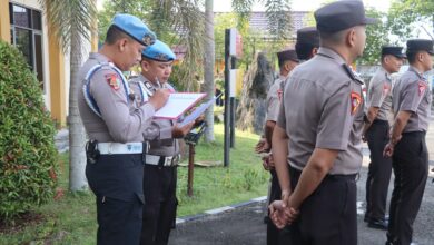 Sipropam Polresta Palangka Raya ketika melakukan waspers saat apel satuan fungsi, belum lama ini