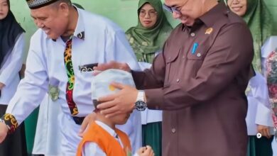 Wakil Ketua III DPRD, Junaidi saat menghadiri Halal Bihalal Yayasan Miftahul Jannah.