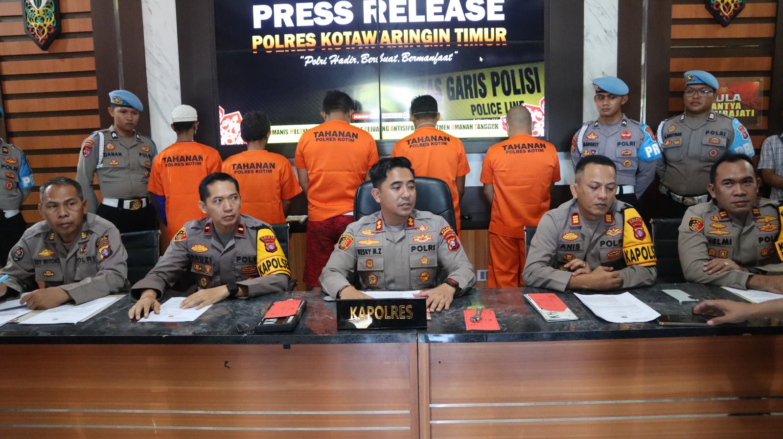 Press release yang digelar oleh Polres Kotim,