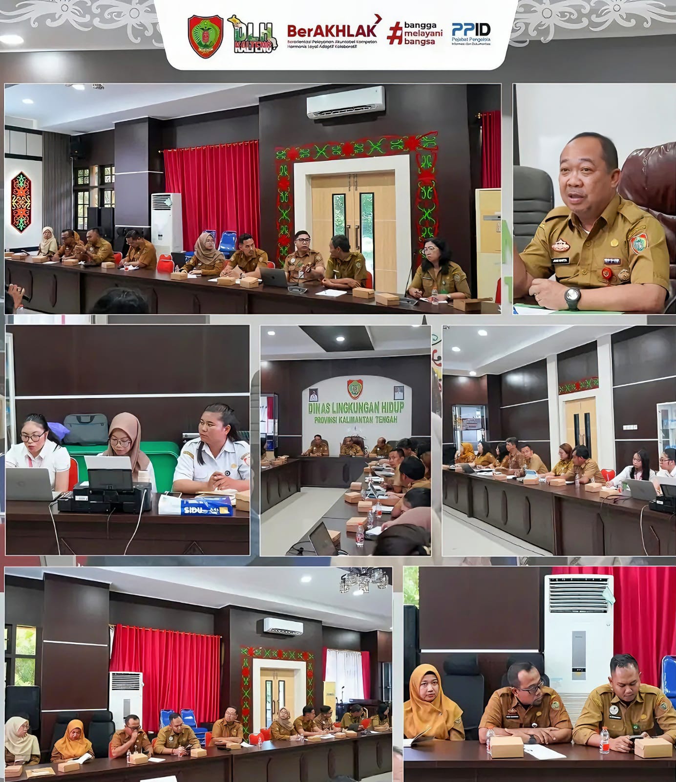 Suasana rapat di DLH Prov. Kalteng yang di pimpin langsung oleh Kepala DLH Kalteng, Joni Harta