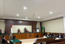 Sidang pabrik tepung yang berlangsung di Pengadilan Tipikor Palangka Raya