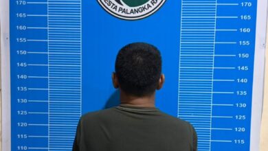 Tersangka AA usai berhasil diamankan Satresnarkoba Polresta Palangka Raya