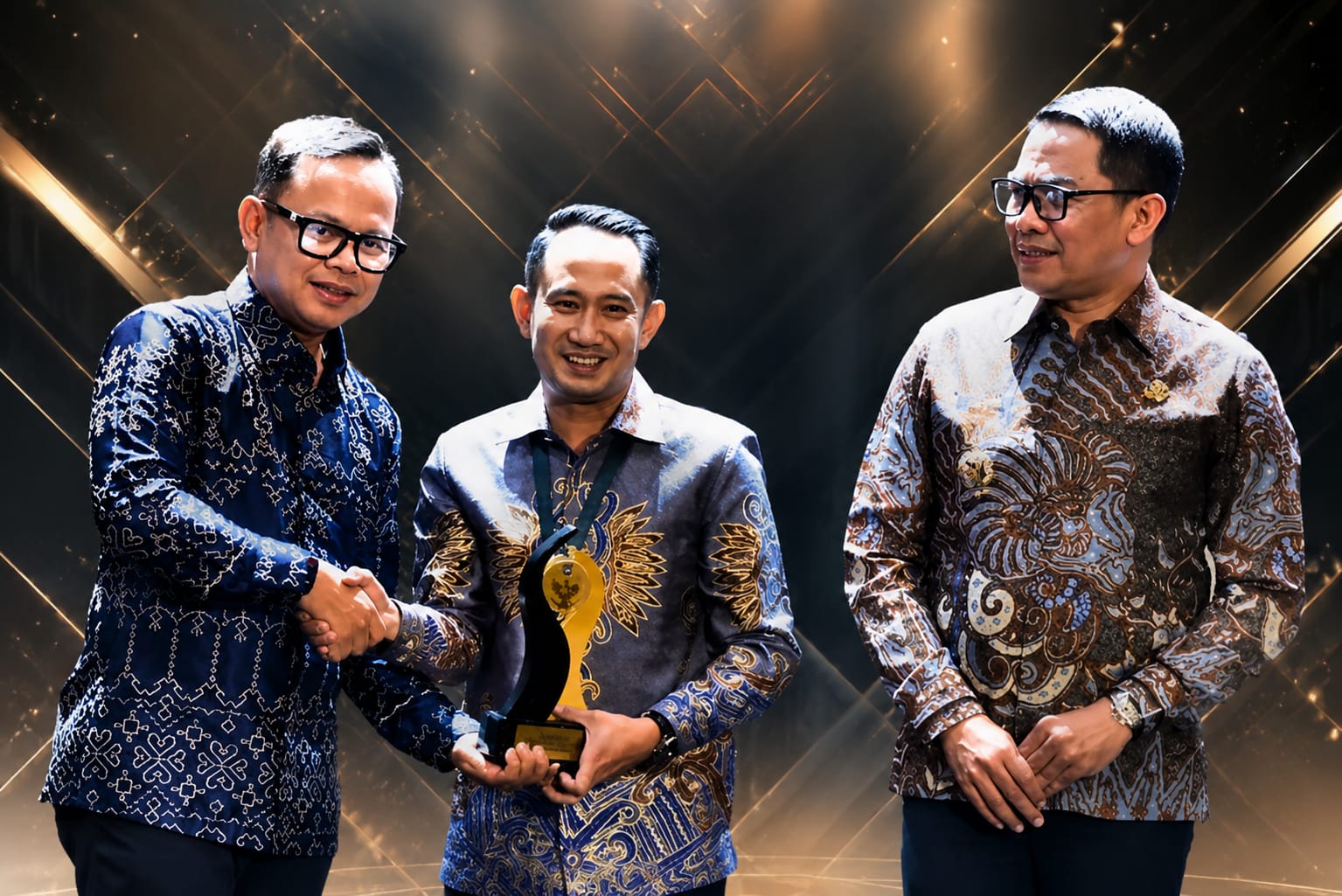 Wali Kota Palangka Raya, Fairid Naparin saat menerima penghargaan dari Wakil Menteri Dalam Negeri, Bima Arya Sugiarto