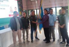 Prosesi pelantikan Hartoyo sebagai Ketua PWI Kabupaten Kapuas periode 2026-2029, dalam Kongres ke-X, yang di gelar di Aula Makodim 1011/KLK
