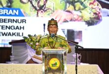 Gubernur Kalteng, H. Agustiar Sabran saat menyampaikan sambutan dalam kegiatan Konser Akbar Kontingen Pesta Paduan Suara Gerejawi (Pesparawi) Provinsi Kalimantan Tengah