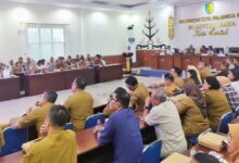 Suasana Rapat Koordinasi Tim Gugus Tugas Reforma Agraria (GTRA) di Aula Peteng Karuhei II Kantor Wali Kota Palangka Raya