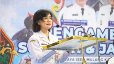 Pj. Sekretaris Daerah Provinsi Kalimantan Tengah, Linae Victoria Aden saat menyampaikan sambutan