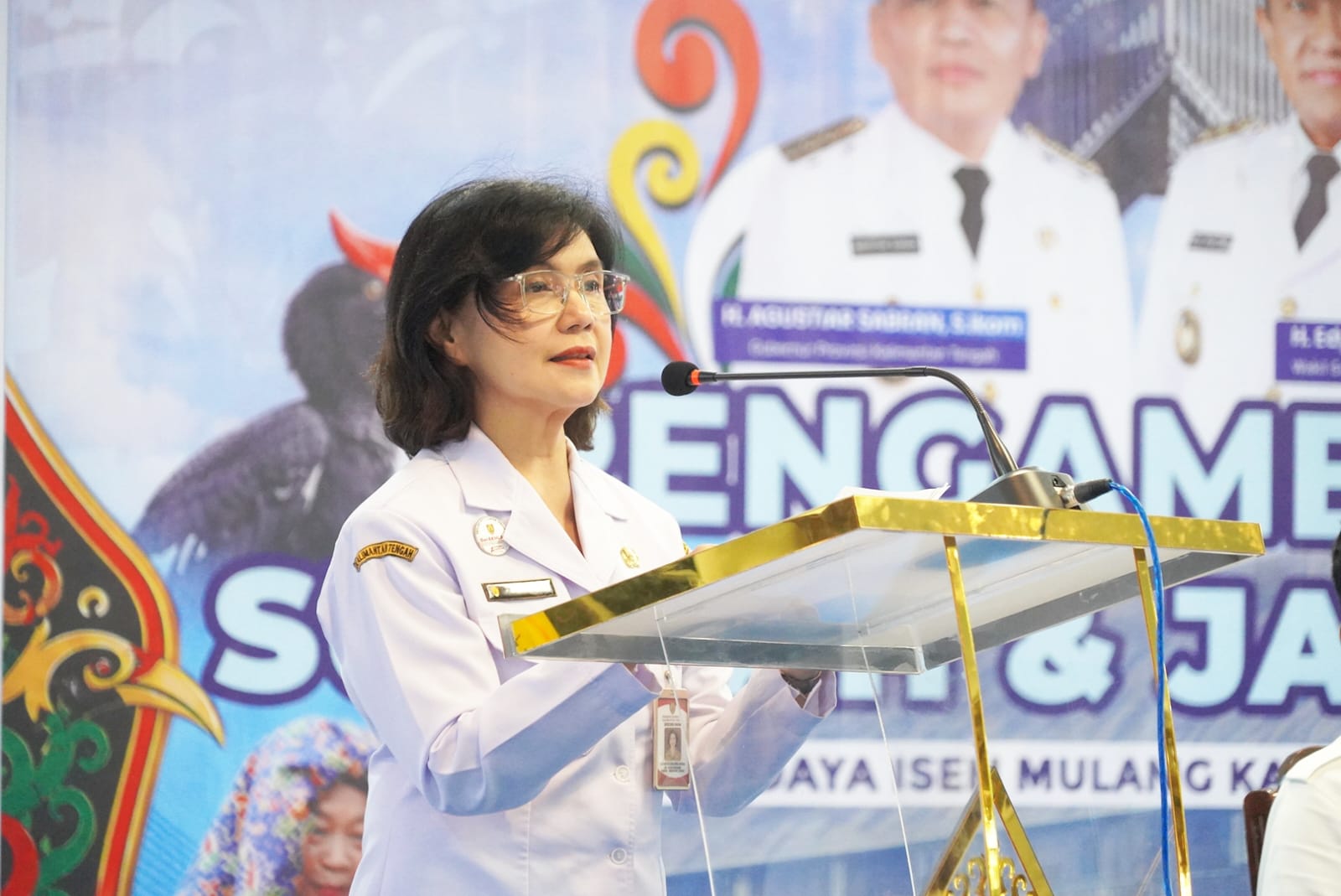 Pj. Sekretaris Daerah Provinsi Kalimantan Tengah, Linae Victoria Aden saat menyampaikan sambutan