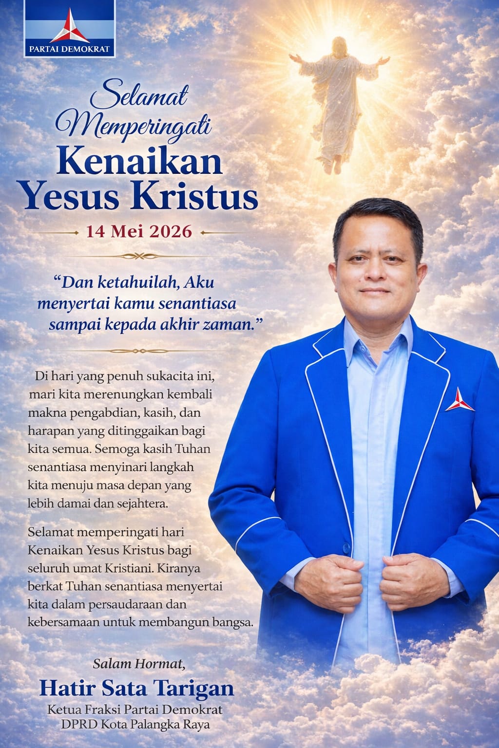 Ketua Fraksi Demokrat DPRD Kota Palangka Raya, Hatir Sata Tarigan