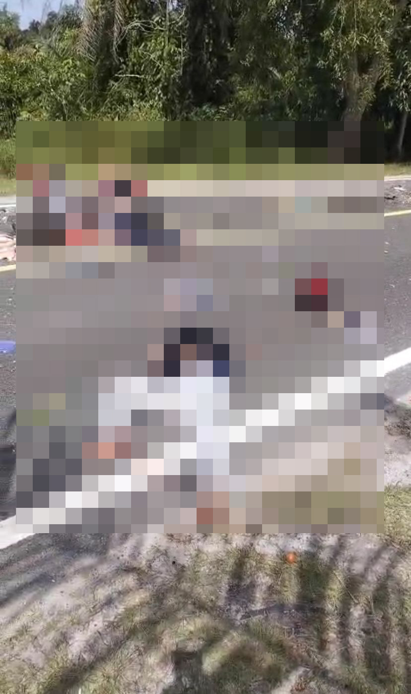 Kondisi korban usai mengalami kecelakaan di Jalan Tjilik Riwut Km 23, Kota Palangka Raya
