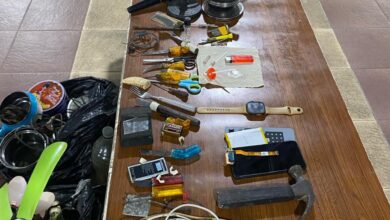 Barang bukti yang ditemukan dari razia kamar hunian Rutan Palangka Raya