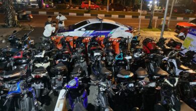 Puluhan kendaraan balapan liar yang berhasil diamankan polisi,