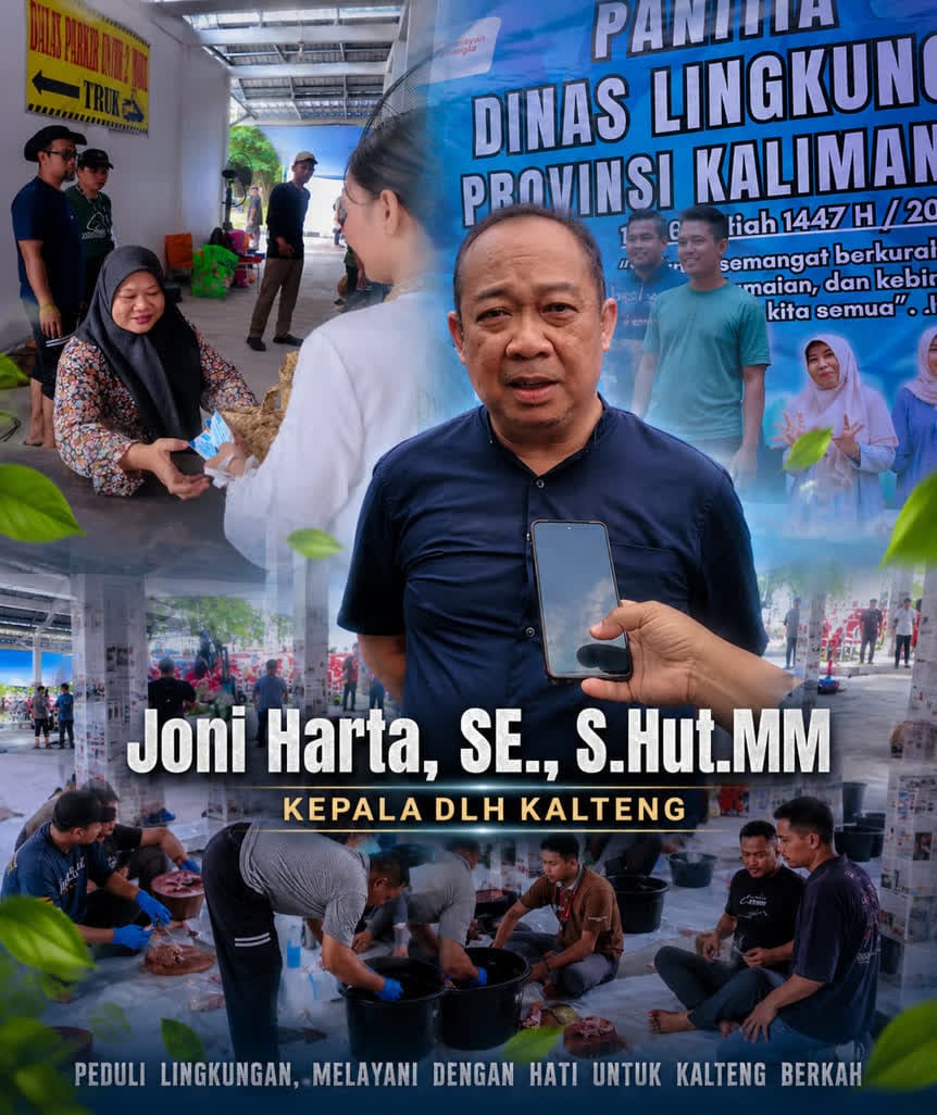 Suasana penyaluran dan pemotongan hewan kurban di kantor DLH Provinsi Kalteng