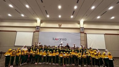 Para siswa TKIT Alsayedah Maryam Palangka Raya foto bersama.