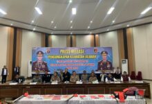 Kegiatan siaran rilis yang digelar Polda Kalteng