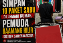 Tersangka DM (22) dan barang bukti