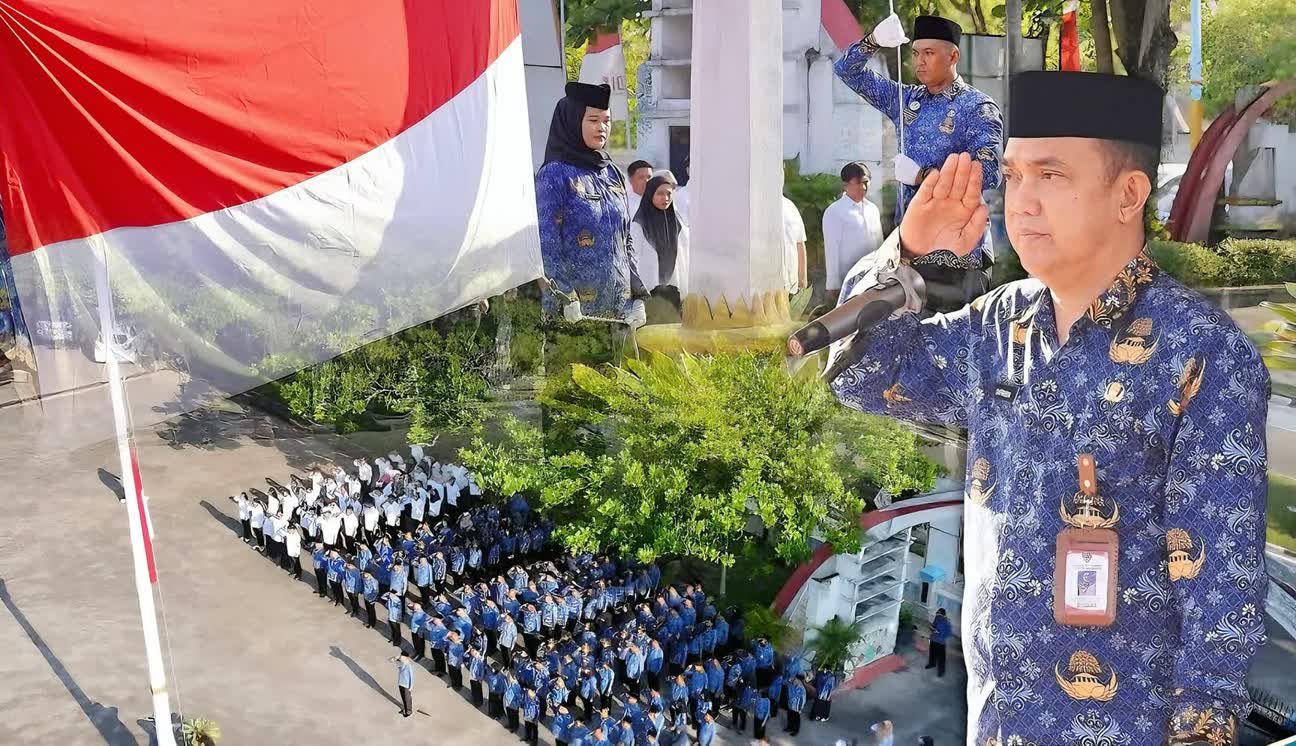 ‎Suasana upacara peringatan Hari Lahir Pancasila keluarga besar Dinas Pendidikan Provinsi Kalimantan Tengah