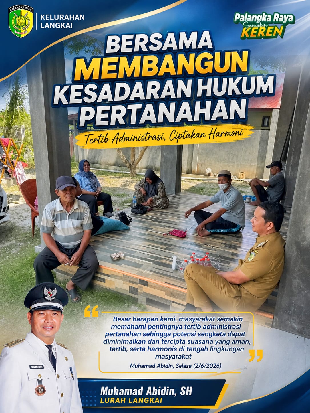 Cegah Sengketa Tanah, Lurah Langkai Muhamad Abidin Sosialisasi Langsung ke Rumah-Rumah Warga