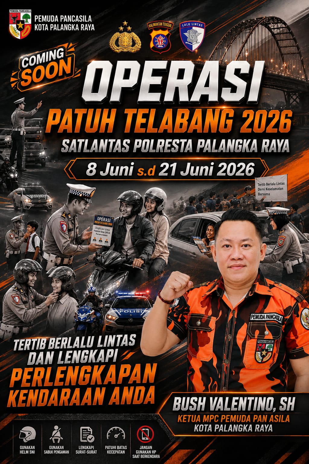 Jadwal pelaksanaan Operasi Patuh Telabang 2026 yang akan berlangsung pada 8 hingga 21 Juni 2026.