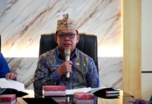 Plt. Kepala Biro Pemerintahan dan Otonomi Daerah Setda Provinsi Kalimantan Tengah, Jhon Lis Berger, saat memberikan pengantar dalam rapat pembahasan kerja sama daerah Kalteng-Kalsel.
