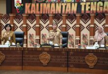 Gubernur Kalteng, H. Agustiar Sabran saat menghadiri kegiatan koordinasi dan evaluasi pelaksanaan Strategi Nasional Pencegahan Korupsi (Stranas PK) yang berlangsung di Aula Jayang Tingang