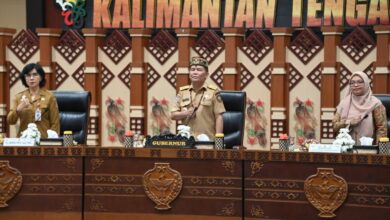 Gubernur Kalteng, H. Agustiar Sabran saat menghadiri kegiatan koordinasi dan evaluasi pelaksanaan Strategi Nasional Pencegahan Korupsi (Stranas PK) yang berlangsung di Aula Jayang Tingang