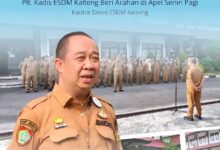 Suasana apel pagi di kantor Dinas ESDM Provinsi Kalteng