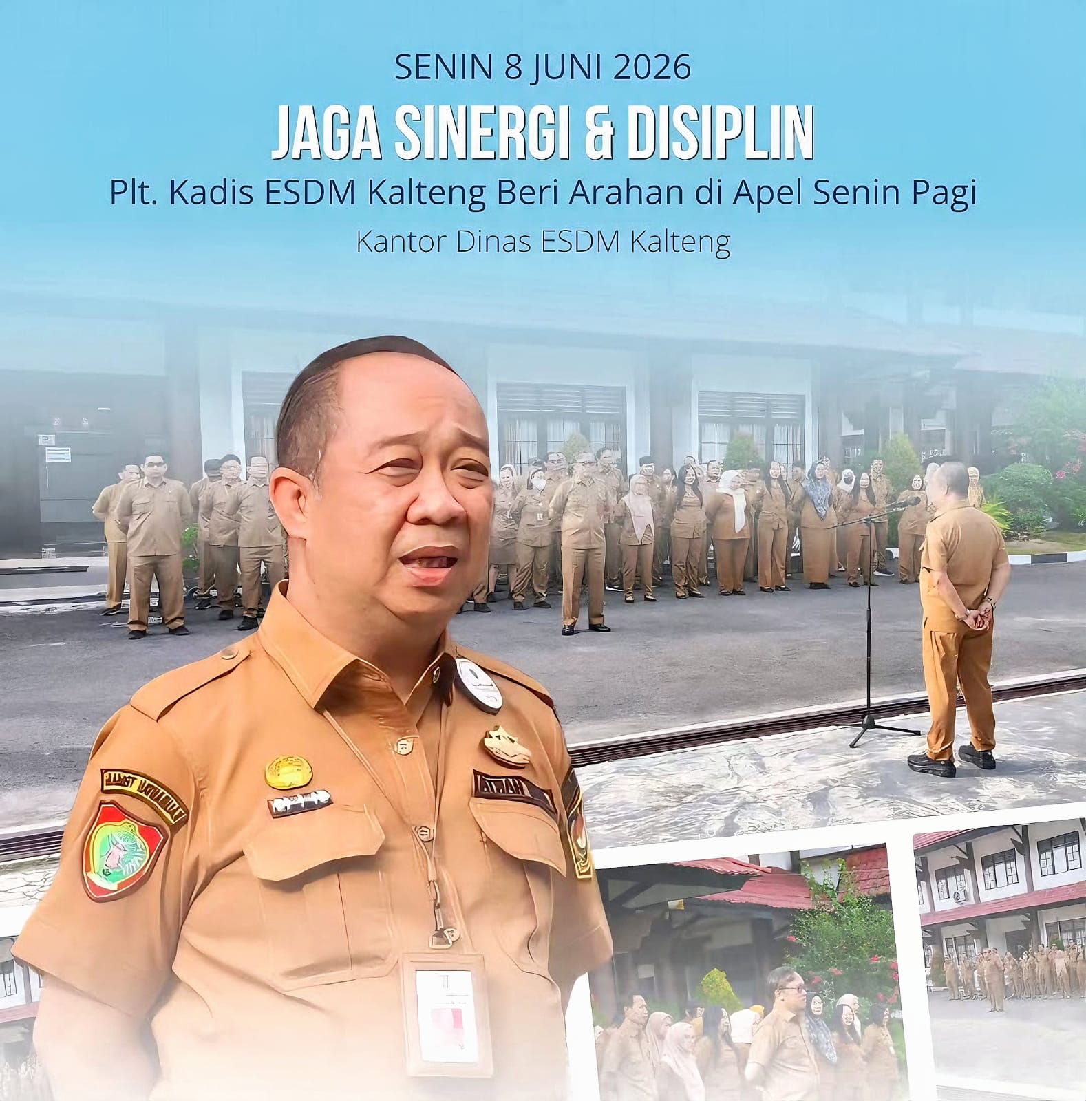 Suasana apel pagi di kantor Dinas ESDM Provinsi Kalteng