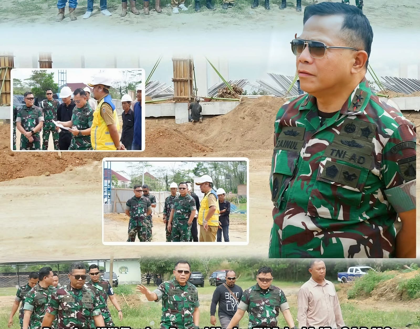 Pangdam XXII/TB, Mayor Jenderal TNI Zainul Arifin saat melakukan peninjauan langsung ke lokasi pembangunan di kawasan perkantoran Pemerintah Provinsi Kalimantan Selatan, Banjarbaru