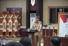 Gubernur Agustiar Sabran saat menyampaikan sambutan pada Pembukaan Kegiatan Kunjungan dan Koordinasi Mengenai Capaian dan Kendala Pelaksanaan Aksi Pencegahan Korupsi Strategis Nasional (Stranas PK)